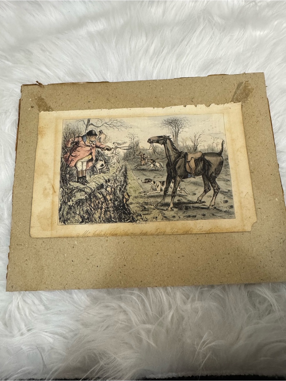 Vintage Horse & Rider  “Mr Jorrocks Come hup I say You ugly Beast Hunting”